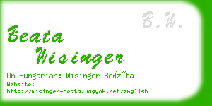 beata wisinger business card